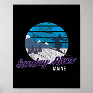 Poster Rivière Sunday Newry Maine Nouvelle-Angleterre Éta