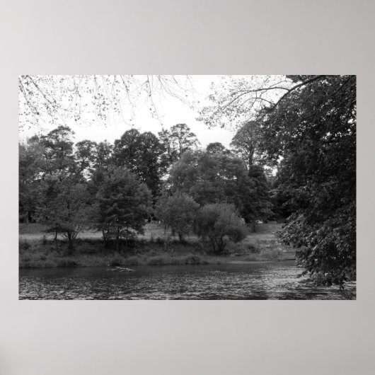 Poster Rivière Taff à Bute Park, Cardiff - BW (Devant)
