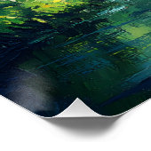 Poster Rivière Tranquille Qui Tourne À Travers Une Jungle (Coin)