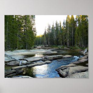 Poster Rivière Tuolumne par terrain de camping, Yosemite,