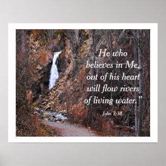 Poster Rivières Vivre Eau Inspiration Bible Citation