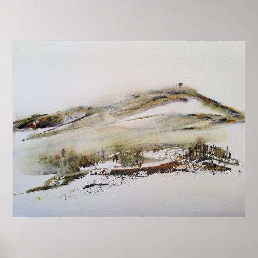 Poster Rivington pike Horwich Aquarelle (Devant)