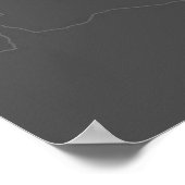 Poster Riyad, Arabie saoudite (blanc sur noir) (Coin)