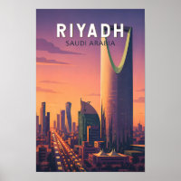 Riyadh Arabie saoudite Illustration Voyage Art Rét