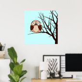 Poster Riyah-Li dessine un hibou d'hiver (Bureau à domicile)