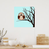 Poster Riyah-Li dessine un hibou d'hiver (Cuisine)