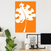 Poster Riyah-Li dessine une feuille orange (Bureau à domicile)