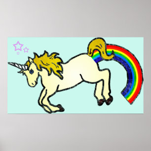 Poster Riyah-Li dessine une licorne à arc-en-ciel