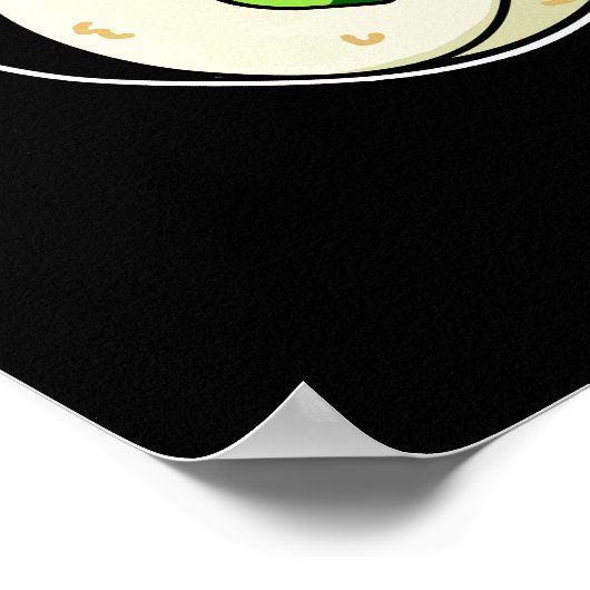 Poster Riz Bébé Funny Sushi Roll Pun Dark BG (Coin)