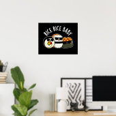 Poster Riz Bébé Funny Sushi Roll Pun Dark BG (Bureau à domicile)