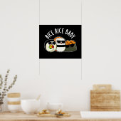 Poster Riz Bébé Funny Sushi Roll Pun Dark BG (Cuisine)
