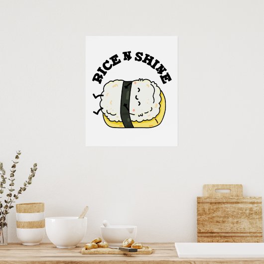 Poster Riz Et Brillant Sushi Pun (Cuisine)
