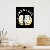 Poster Riz Et Brillant Sushi Pun Dark BG (Cuisine)