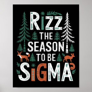 Poster Rizz La Saison D'Être Sigma Drôle Dire Noël