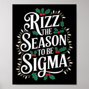 Poster Rizz La Saison D'Être Sigma Drôle Noël Sigma