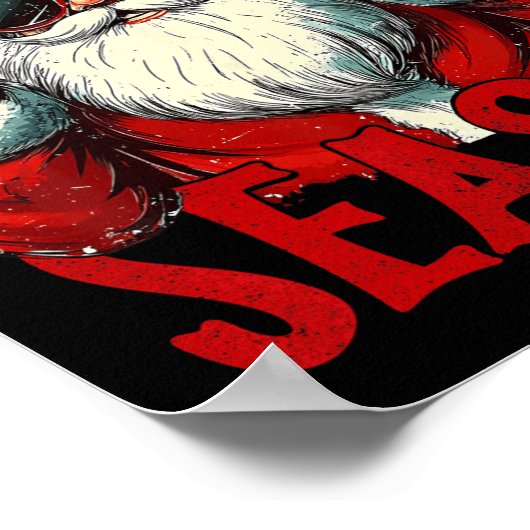 Poster Rizz La Saison Drôle Cool Bruh Père Noël Joyeux (Coin)