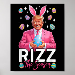 Poster Rizz La Saison Drôle Trump Bunny Ears Pâques Chass