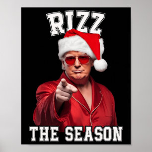 Poster Rizz La Saison Drôle Trump Noël Père Noël Pajama