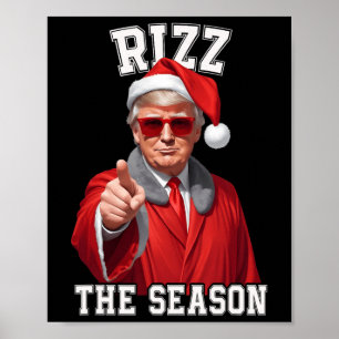 Poster Rizz La Saison Funny Trump Noël Père Noël