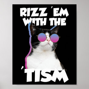 Poster Rizz les Avec Le Chat Mème Tism Rizzler Drôle Auti