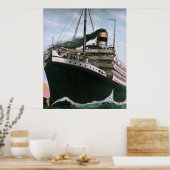 Poster RMS Carpathia arrive à la Secourt de RMS Titanic (Cuisine)