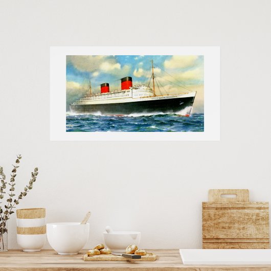 Poster RMS Queen Elizabeth (Cuisine)