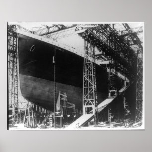 Poster RMS Titanic - Bateau à vapeur en construction