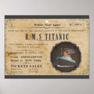POSTER RMS TITANIC BOARING PUBLICATION