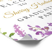 Poster RN Nursing Graduation Purple Floral Welcome (Coin)