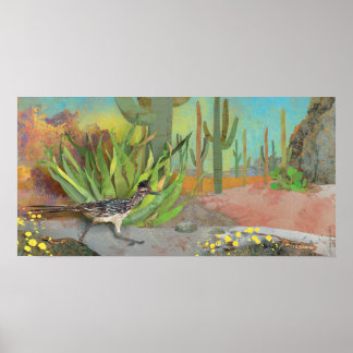 Poster Roadrunner dans le désert