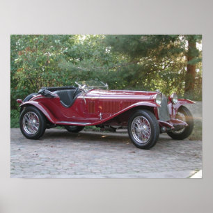 Poster Roadster 1929 d'Alfa Romeo 1750