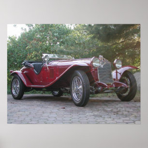Poster Roadster 1929 d'Alfa Romeo 1750