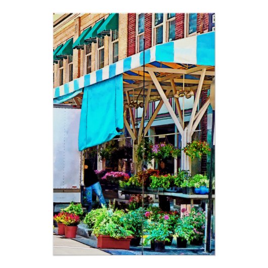 Poster Roanoke VA - Déchargement d'un camion à fleurs (Devant)