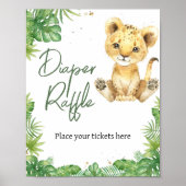 Poster Roaring avec Baby shower de Lion Déchets Raffin (Devant)