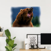 POSTER ROARING GRIZZLY BEAR (Bureau à domicile)