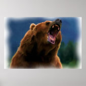 POSTER ROARING GRIZZLY BEAR (Devant)