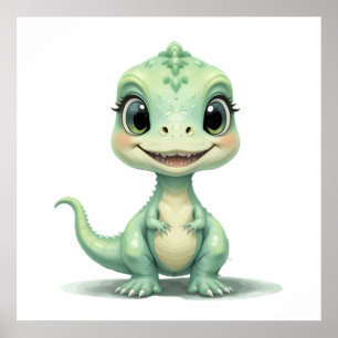 Poster Roarsome Baby Dino Imprimer - Décor de pépinière m