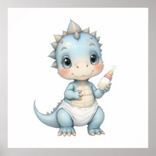 Poster Roarsome Baby Dino Imprimer - Décor de pépinière m