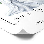 Poster Robe aquarelle avec fleurs - l'amour est doux (Coin)