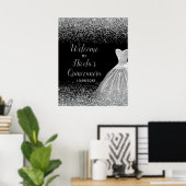 Poster Robe Argent Faux Parties scintillant Quinceanera B (Bureau à domicile)