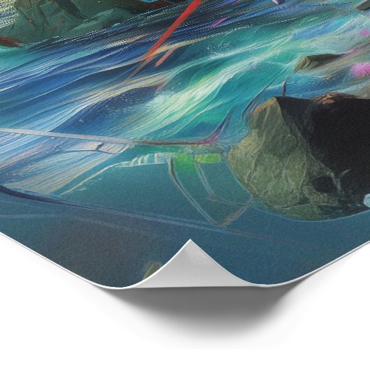 Poster Robe Argent Prêtesse Witchy AI Art Matte Value (Coin)