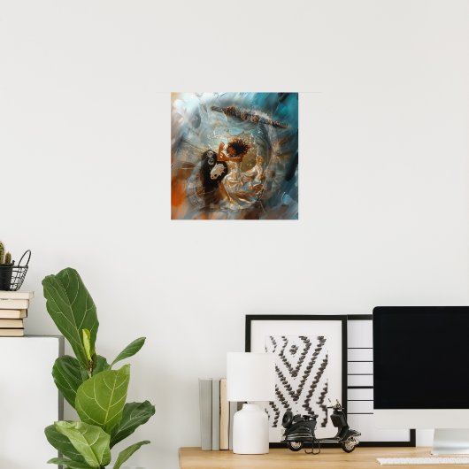 Poster Robe Argent Prêtesse Witchy AI Art Matte Value (Bureau à domicile)