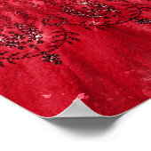 Poster Robe blanche de Quinceanera rouge parties scintill (Coin)