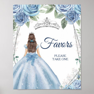 Poster Robe bleu Dusty Quinceañera Favorisera l'affiche