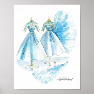 Poster Robe bleu Soeurs 11x14 par Heather French Henry