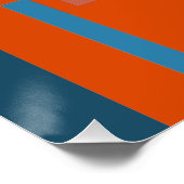 Poster Robe bleu turquoise sur Bright Orange MCM Look (Coin)