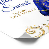 Poster Robe Bleue Royale Floral Quinze est sucré (Coin)