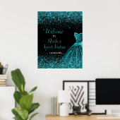 Poster Robe bleue turquoise Faux Parties scintillant Swee (Bureau à domicile)