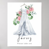 Poster Robe d'aquarelle avec fleurs - faveurs (Devant)