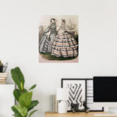 Poster Robe de jour de 1858, gravée par Barreau (Bureau à domicile)